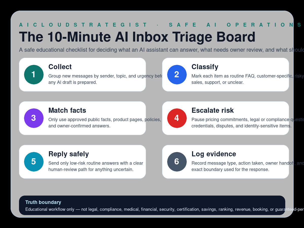 Infographic: The 10-Minute AI Inbox Triage Board